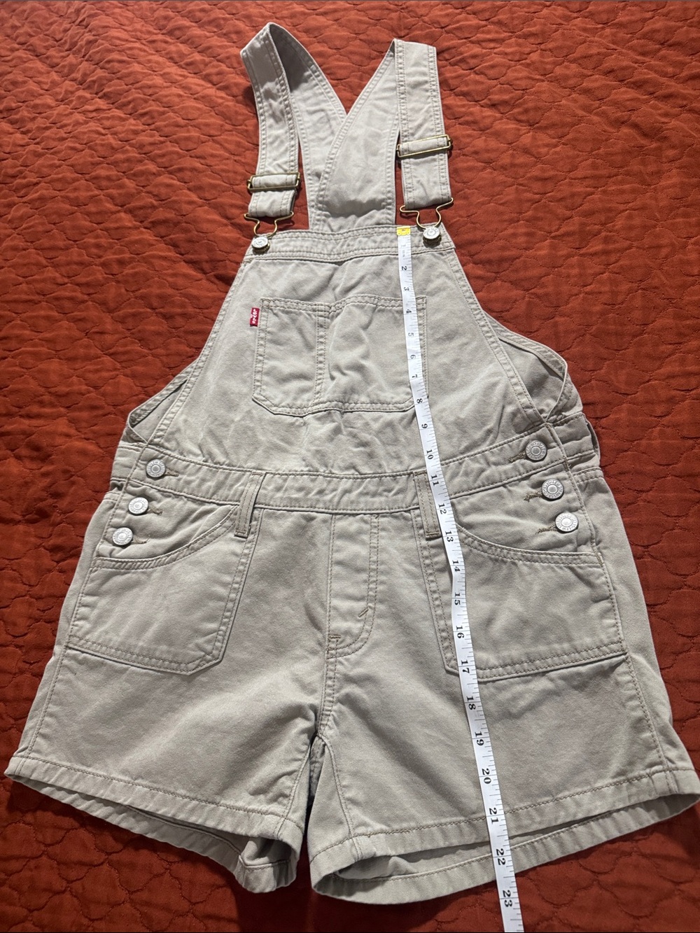 Levi's Light Tan Short Overalls